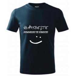 Tricou bleumarin copii 4,6 ani, Zambeste, Dumnezeu te iubeste!